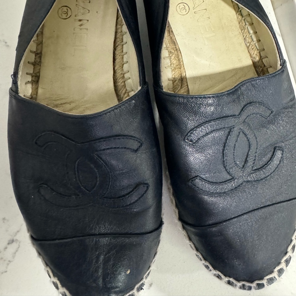 Chanel lamb skin espadrille size 7